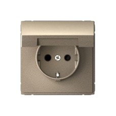 GAL000546S | ARTGALLERY РОЗЕТКА с заземл. со шторк. с крышк., 16А, IP20,  механизм, быстрозажим. клем., ШАМПАНЬ Systeme Electric

