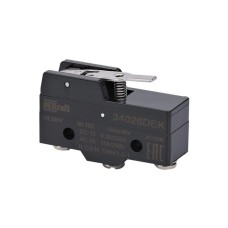 34026DEK | Миниатюрный конц. вык. 1НО1НЗ шарнирного типа с коротким рычагом DEKraft
