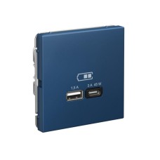 GAL001129 | ARTGALLERY USB РОЗЕТКА A + тип-C 45Вт высокоскор.заряд. QC, PD, механизм, АКВАМАРИН Systeme Electric
