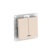 ATN000253S | ATLASDESIGN 2-клавишный ВЫКЛЮЧАТЕЛЬ с подсветкой, сх.5а, 10АХ, мех., быстрозажим. клем., БЕЖЕВЫЙ Systeme Electric
