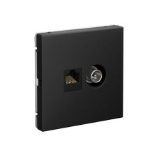 GAL001089 | ARTGALLERY РОЗЕТКА двойная ТВ + компьютерная RJ45, кат. 5Е, КАРБОН Systeme Electric
