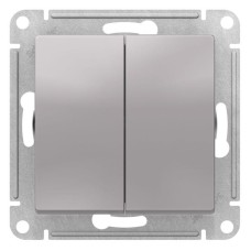 ATN000373 | ATLASDESIGN 2-клавишный ПЕРЕКРЕСТНЫЙ ПЕРЕКЛЮЧАТЕЛЬ, сх.7+7, 10АХ, механизм, АЛЮМИНИЙ Systeme Electric
