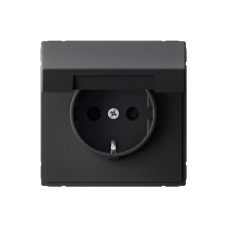 GAL001046S | ARTGALLERY РОЗЕТКА с заземл. со шторк. с крышк., 16А, IP20,  механизм, быстрозажим. клем., КАРБОН Systeme Electric
