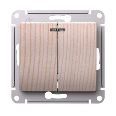 GSL001553 | GLOSSA 2-клавишный ВЫКЛЮЧАТЕЛЬ с подсветкой, сх.5а, 10АХ, механизм, СОСНА Systeme Electric
