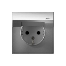 GAL440346 | ARTGALLERY РОЗЕТКА с заземл. со шт. с крышк, 16А, IP44, механизм, АЛЮМИНИЙ Systeme Electric
