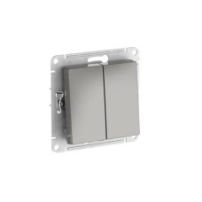 ATN000965S | ATLASDESIGN 2-клавишный ПЕРЕКЛЮЧАТЕЛЬ, сх.6+6, 10АХ, мех., быстрозажим. клем., СТАЛЬ Systeme Electric
