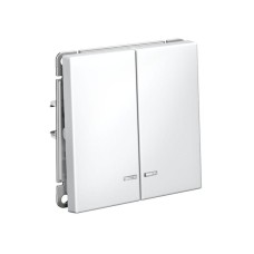 GAL000153S | ARTGALLERY 2-клавишный ВЫКЛЮЧАТЕЛЬ с подсветкой, сх.5а, 10АХ, механизм, быстрозажим. клем., БЕЛЫЙ Systeme Electric
