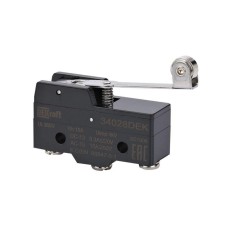 34028DEK | Миниатюрный конц. вык. 1НО1НЗ шарнирного длиннорычажного типа с металлическим роликом DEKraft
