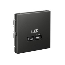 GAL001427 | ARTGALLERY USB РОЗЕТКА тип-С 65Вт высокоскор.заряд. QC, PD, механизм, БАЗАЛЬТ Systeme Electric
