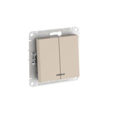 ATN001253S | ATLASDESIGN 2-клавишный ВЫКЛЮЧАТЕЛЬ с подсветкой, сх.5а, 10АХ, мех., быстрозажим. клем., ПЕСОЧНЫЙ Systeme Electric
