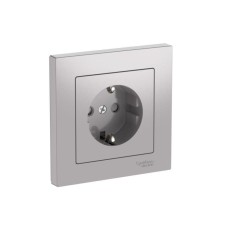 ATN000344S | ATLASDESIGN РОЗЕТКА с заземлением со шторками, 16А, в сборе, быстрозажим. клем., АЛЮМИНИЙ Systeme Electric
