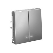 GAL000953S | ARTGALLERY 2-клавишный ВЫКЛЮЧАТЕЛЬ с подсветкой, сх.5а, 10АХ, механизм, быстрозажим. клем., СТАЛЬ Systeme Electric
