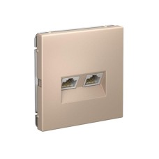 GAL001288 | ARTGALLERY РОЗЕТКА двойная компьютерная RJ45+RJ45, кат.6А, механизм, ПЕСОЧНЫЙ Systeme Electric
