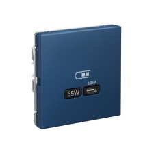 GAL001127 | ARTGALLERY USB РОЗЕТКА тип-С 65Вт высокоскор.заряд. QC, PD, механизм, АКВАМАРИН Systeme Electric
