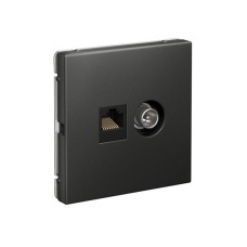 GAL001489 | ARTGALLERY РОЗЕТКА двойная ТВ + компьютерная RJ45, кат. 5Е, БАЗАЛЬТ Systeme Electric
