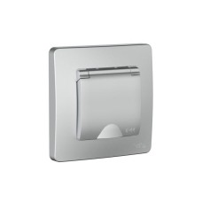 BLNRS441113 | BLANCA С/У IP44 РОЗЕТКА с заземлением со шторками, с крышкой, 16А, 250В, АЛЮМИНИЙ Systeme Electric
