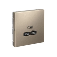 GAL000527 | ARTGALLERY USB РОЗЕТКА тип-С 65Вт высокоскор.заряд. QC, PD, механизм, ШАМПАНЬ Systeme Electric
