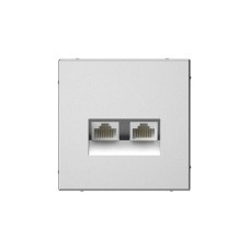 GAL000985 | ARTGALLERY РОЗЕТКА двойная компьютерная RJ45+RJ45, кат. 5е, механизм, СТАЛЬ Systeme Electric
