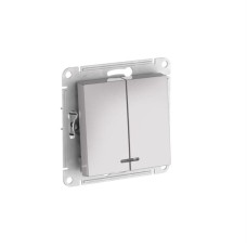 ATN000353S | ATLASDESIGN 2-клавишный ВЫКЛЮЧАТЕЛЬ с подсветкой, сх.5а, 10АХ, мех., быстрозажим. клем., АЛЮМИНИЙ Systeme Electric
