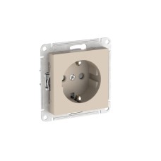 ATN001245S | ATLASDESIGN РОЗЕТКА с заземлением со шторками, 16А, механизм, быстрозажим. клем., ПЕСОЧНЫЙ Systeme Electric
