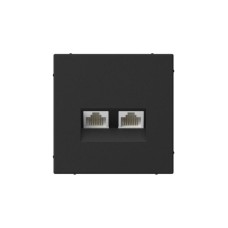 GAL001085 | ARTGALLERY РОЗЕТКА двойная компьютерная RJ45+RJ45, кат. 5е, механизм, КАРБОН Systeme Electric
