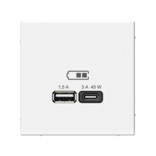 GAL001329 | ARTGALLERY USB РОЗЕТКА A + тип-C 45Вт высокоскор.заряд. QC, PD, механизм, ЛОТОС Systeme Electric
