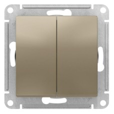 ATN000573 | ATLASDESIGN 2-клавишный ПЕРЕКРЕСТНЫЙ ПЕРЕКЛЮЧАТЕЛЬ, сх.7+7, 10АХ, механизм, ШАМПАНЬ Systeme Electric
