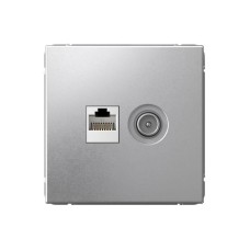 GAL000389 | ARTGALLERY РОЗЕТКА двойная ТВ + компьютерная RJ45, кат. 5Е, АЛЮМИНИЙ Systeme Electric
