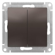 ATN000673 | ATLASDESIGN 2-клавишный ПЕРЕКРЕСТНЫЙ ПЕРЕКЛЮЧАТЕЛЬ, сх.7+7, 10АХ, механизм, МОККО Systeme Electric
