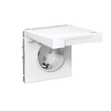 GAL440146 | ARTGALLERY РОЗЕТКА с заземл. со шт. с крышк, 16А, IP44, механизм, БЕЛЫЙ Systeme Electric
