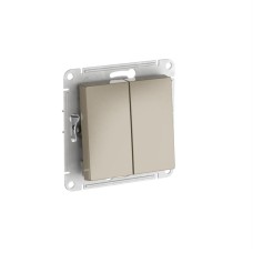 ATN000551S | ATLASDESIGN 2-клавишный ВЫКЛЮЧАТЕЛЬ, сх.5, 10АХ, мех., быстрозажим. клем., ШАМПАНЬ Systeme Electric
