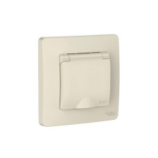 BLNRS441112 | BLANCA С/У IP44 РОЗЕТКА с заземлением со шторками, с крышкой, 16А, 250В, МОЛОЧНЫЙ Systeme Electric
