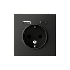 GAL001432 | ARTGALLERY РОЗЕТКА 16А с 2 USB A+C, 5В/2,4А/3,0А, 2х5В/1,5А, механизм, БАЗАЛЬТ Systeme Electric
