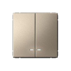 GAL000553 | ARTGALLERY 2-клавишный ВЫКЛЮЧАТЕЛЬ с подсветкой, сх.5а, 10АХ, механизм, ШАМПАНЬ Systeme Electric
