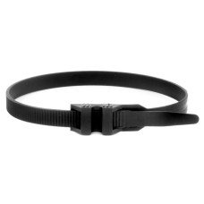 Хомут P6.6 с плоским замком, черный 9x300 26502SR DKC