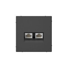 GAL001485 | ARTGALLERY РОЗЕТКА двойная компьютерная RJ45+RJ45, кат. 5е, механизм, БАЗАЛЬТ Systeme Electric
