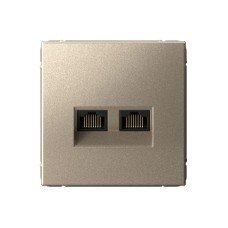GAL000588 | ARTGALLERY РОЗЕТКА двойная компьютерная RJ45+RJ45, кат.6А, механизм, ШАМПАНЬ Systeme Electric
