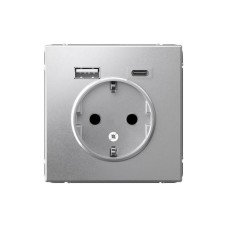 GAL000332 | ARTGALLERY РОЗЕТКА 16А с 2 USB A+C, 5В/2,4А/3,0А, 2х5В/1,5А, механизм, АЛЮМИНИЙ Systeme Electric
