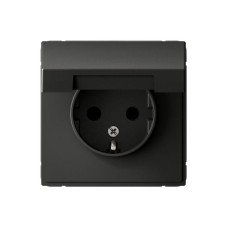 GAL001446 | ARTGALLERY РОЗЕТКА с заземл. со шторк. с крышкой, 16А, IP20, механизм, БАЗАЛЬТ Systeme Electric
