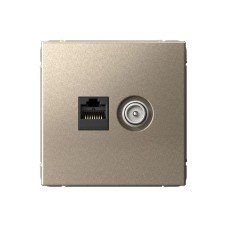 GAL000589 | ARTGALLERY РОЗЕТКА двойная ТВ + компьютерная RJ45, кат. 5Е, ШАМПАНЬ Systeme Electric
