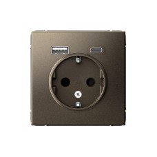 GAL000632 | ARTGALLERY РОЗЕТКА 16А с 2 USB A+C, 5В/2,4А/3,0А, 2х5В/1,5А, механизм, МОККО Systeme Electric
