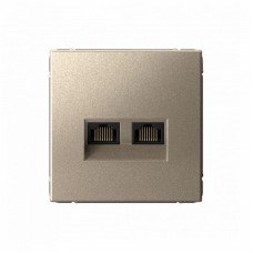 GAL000585 | ARTGALLERY РОЗЕТКА двойная компьютерная RJ45+RJ45, кат. 5е, механизм, ШАМПАНЬ Systeme Electric
